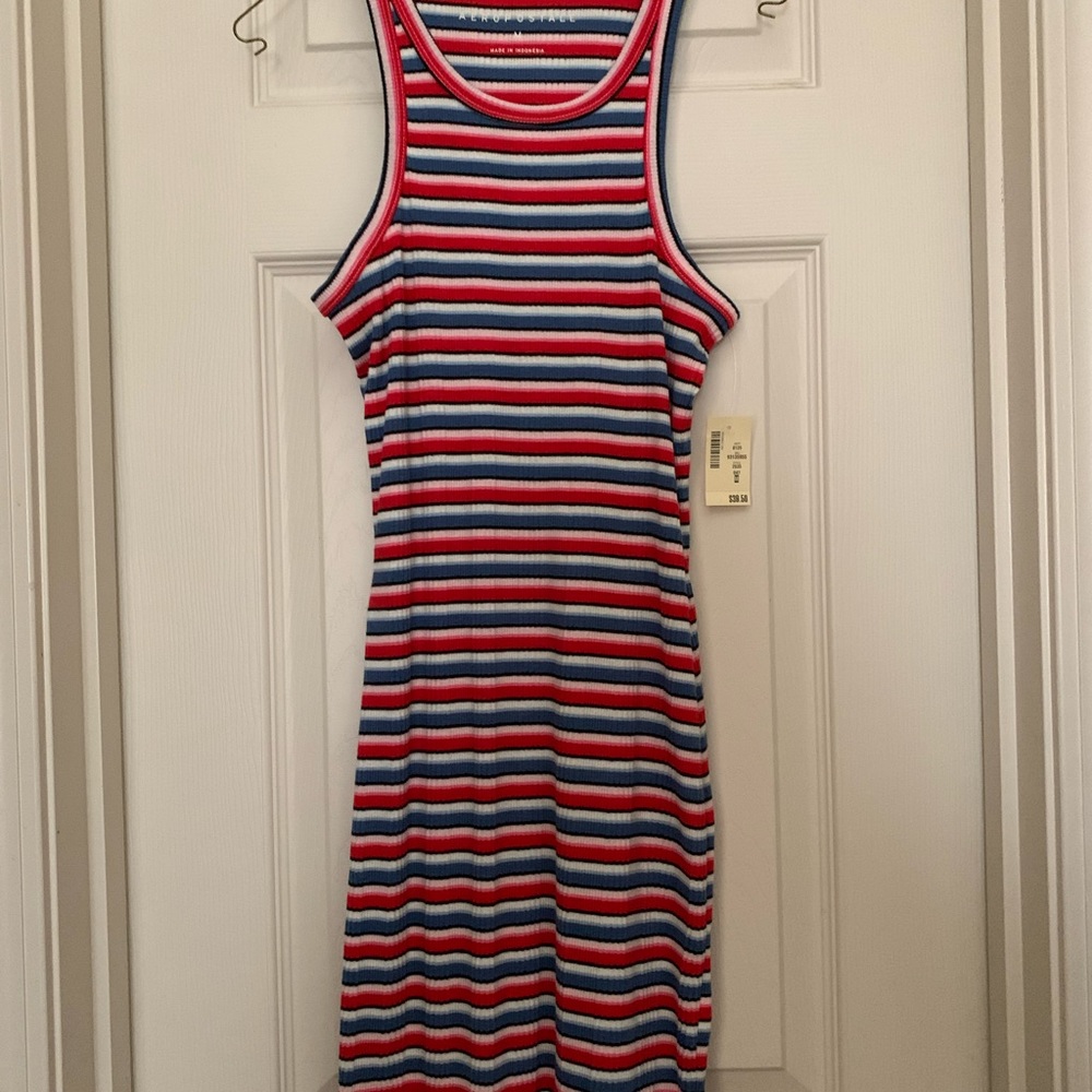 Aeropostale Red, White, and Blue Striped Dress